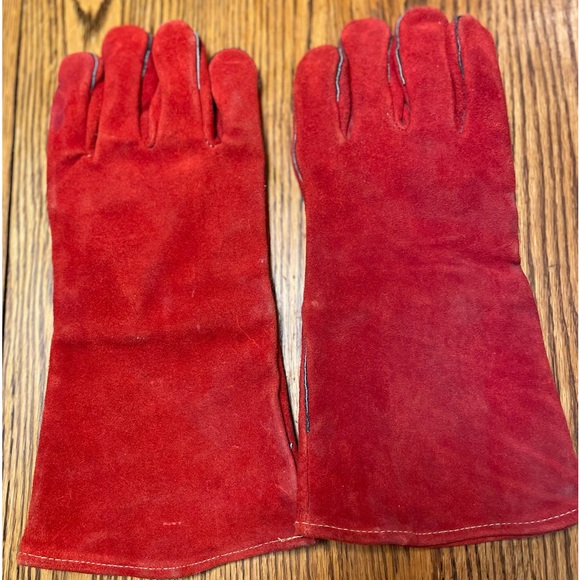 Pr Red FirePlace Heat Resistant Gloves, Unisex, sz L - Picture 2 of 4